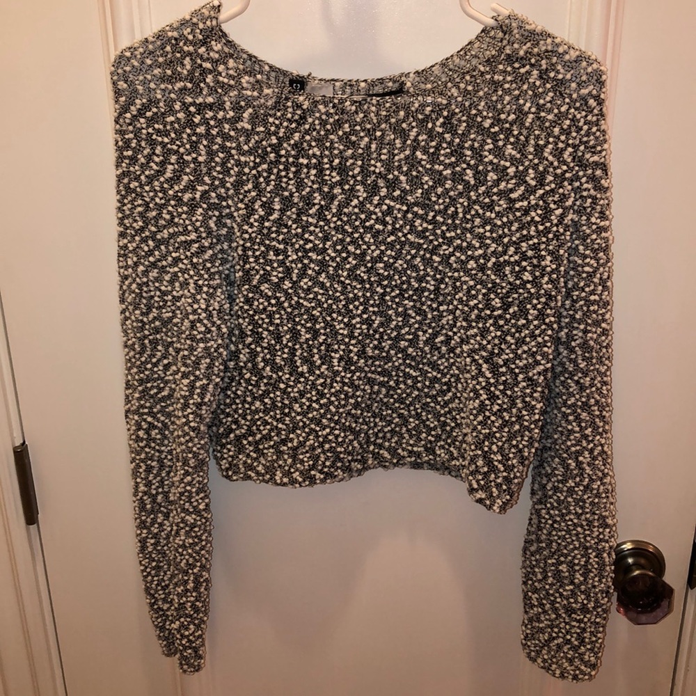 fuzzy crop sweater